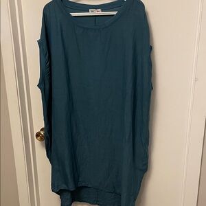 Women’s Made in Italy Blue Linen Tunic Style Dress Size XL